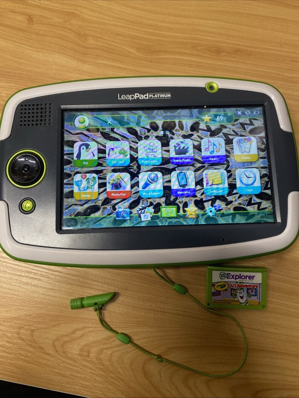 LeapFrog LeapPad Platinum Kids Learning Tablet Green With Game Broken Stylus